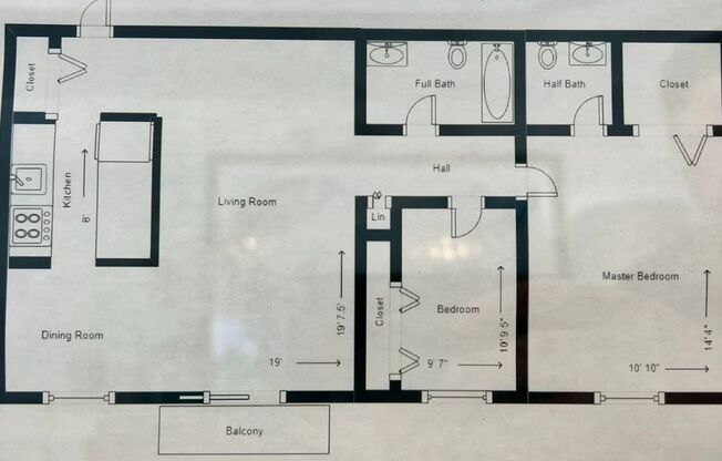 2 beds, 1.5 baths, 1,035 sqft, $1,605, Unit 1-505