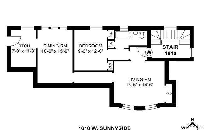 1 bed, 1 bath, 585 sqft, $1,695, Unit 1610-1W