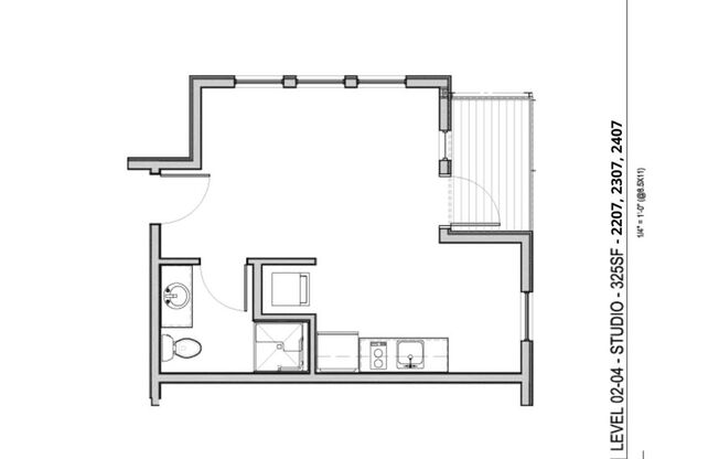 Studio, 1 bath, 325 sqft, $1,099, Unit 2307