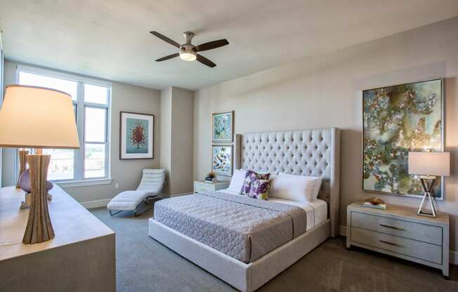 Spacious Primary Bedrooms with Ceiling Fans at The Jordan by Windsor, 75201, TX