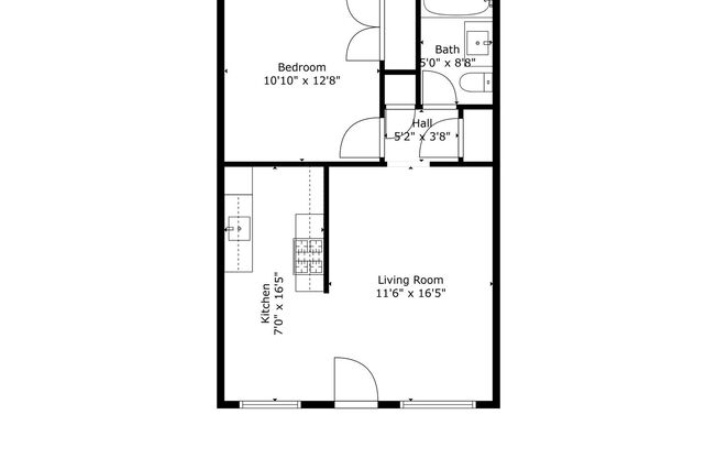 1 bed, 1 bath, 553 sqft, $1,995, Unit 10