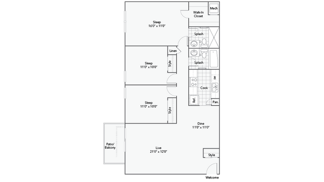 3 beds, 2 baths, 1,200 sqft, $1,370