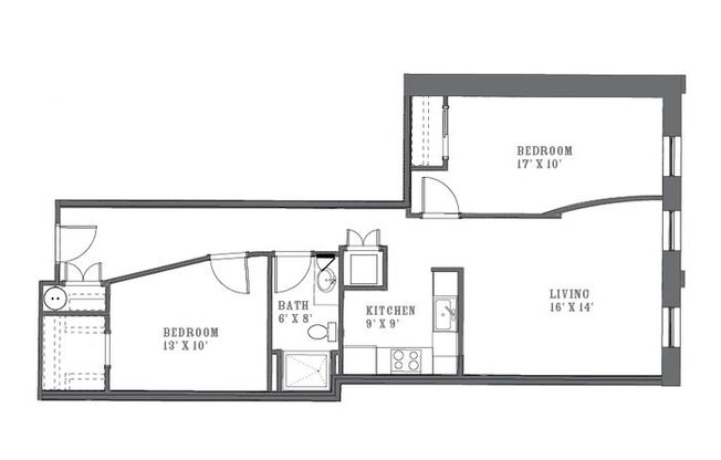 2 beds, 1 bath, 955 sqft, $1,895, Unit Cream City Lofts-412
