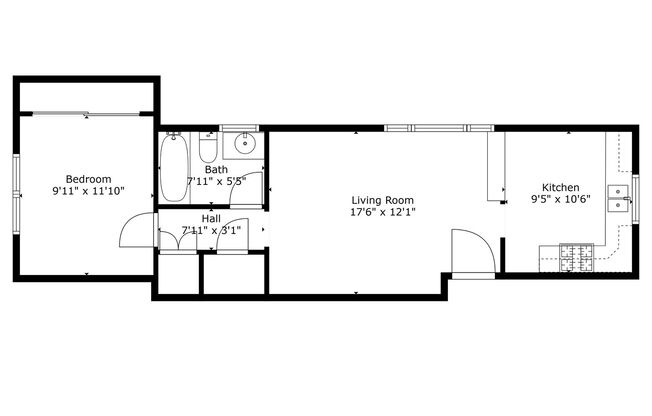 1 bed, 1 bath, 549 sqft, $1,595