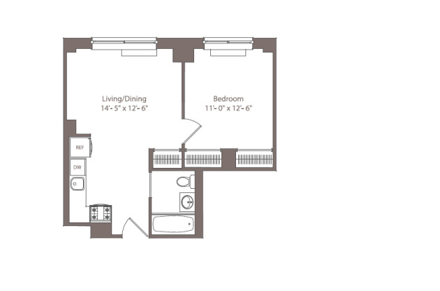 1 bed, 1 bath, 561 sqft, $4,112, Unit 11EADDISON