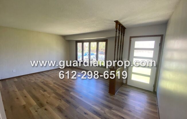 House Available September 1 in Mounds View, Huge Lower Family Room, Updated Bathroom, Oversized Double Garage w/Shop