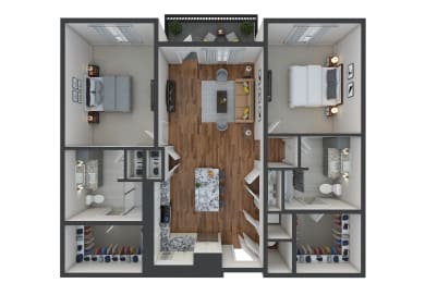 2 beds, 2 baths, 1,243 sqft, $2,649