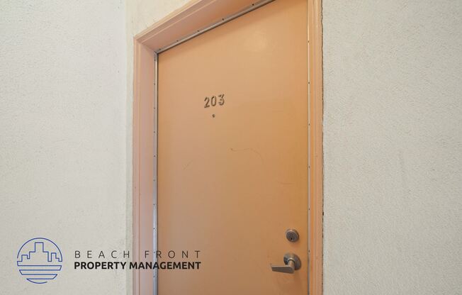 the door to the beach front property management office