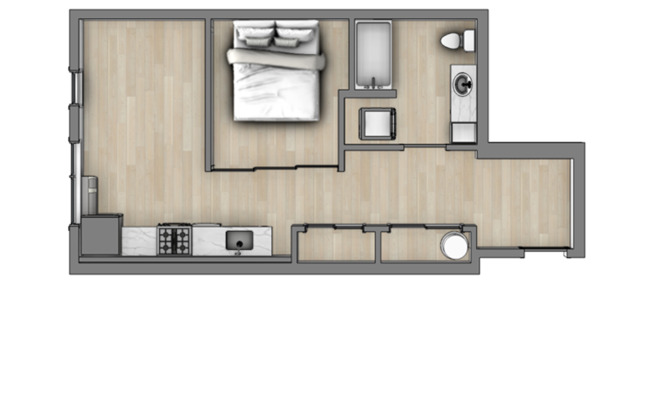 1 bed, 1 bath, 586 sqft, $1,475, Unit 102