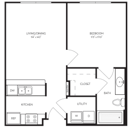 1 bed, 1 bath, 555 sqft, $1,228