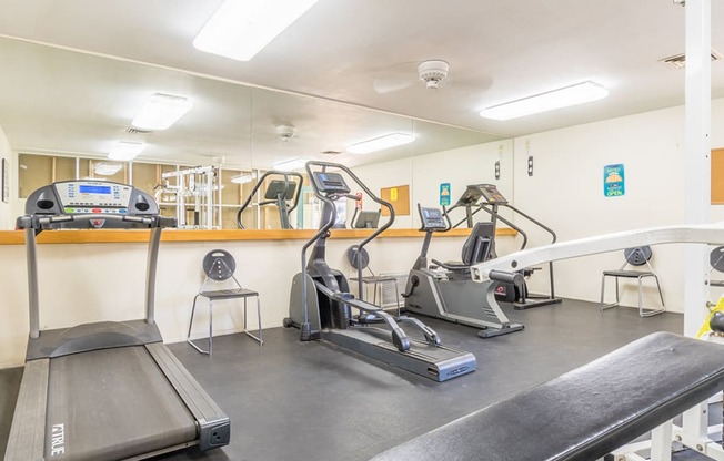The Springs fitness center with weight stations and fitness equipment