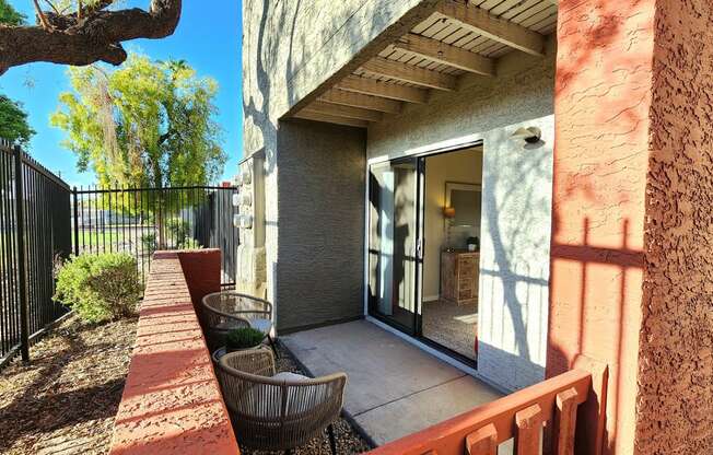 Patio at Ovation at Tempe Apartments in Tempe Arizona