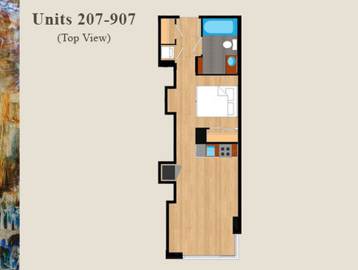 1 bed, 1 bath, $2,750, Unit 307