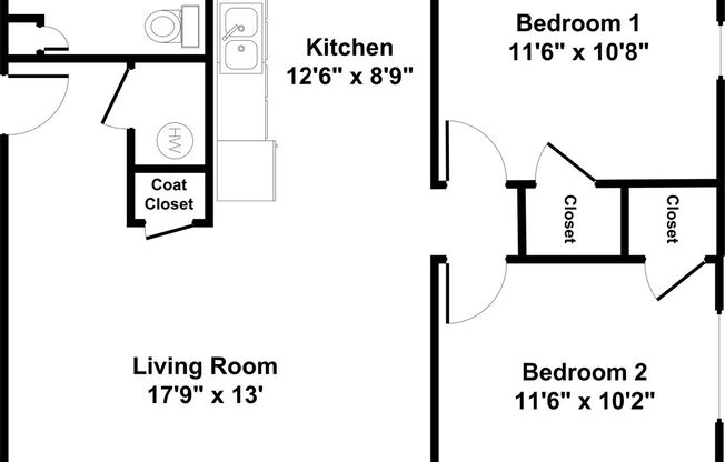 2 beds, 1 bath, 800 sqft, $1,095, Unit 190204