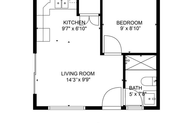 1 bed, 1 bath, 325 sqft, $1,950