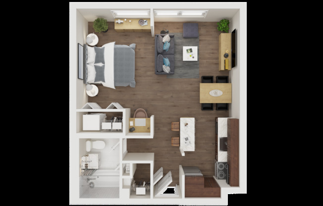 Studio, 1 bath, 530 sqft, $1,134, Unit 407