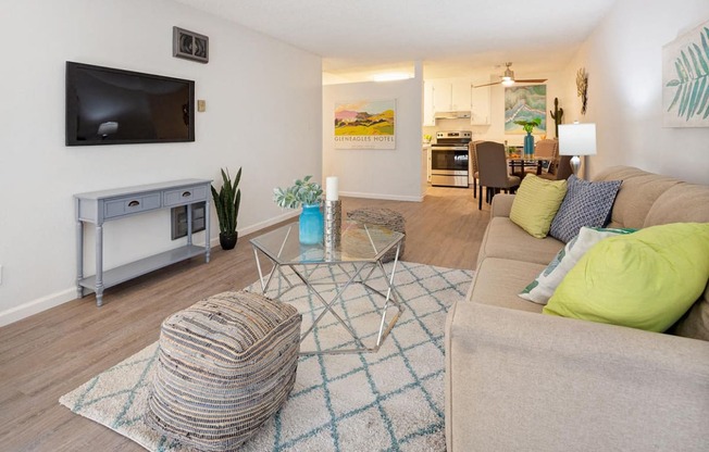 Decorated Living Room at Marine View Apartments, Alameda, CA, California, 94501