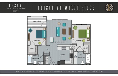 Tesla Floorplan at The Edison at Wheat Ridge, Wheat Ridge