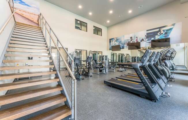 Fitness Center With Modern Equipment at Residences at 3000 Bardin Road, Texas