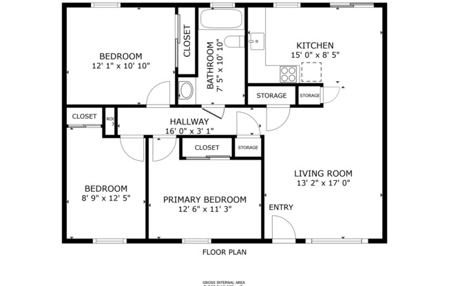 3 beds, 1 bath, 986 sqft, $1,795, Unit 0712