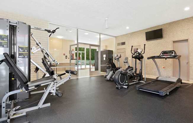 Gym Area at White Oak Terrace Apartments, Encino, CA