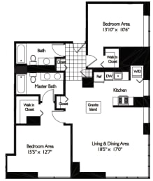 2 beds, 2 baths, 1,295 sqft, $4,180