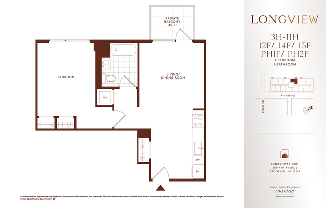 1 bed, 1 bath, $4,221, Unit PH2F