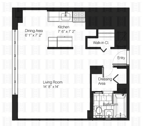 Studio, 1 bath, $3,795, Unit 10D