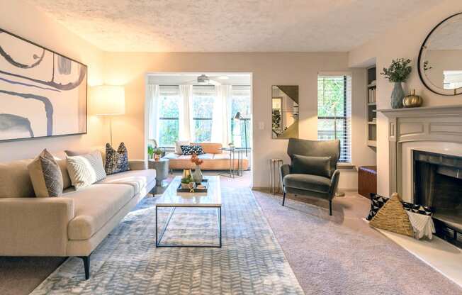 Living Room_model Atria at Atria at Crabtree Valley, Raleigh, North Carolina 27612