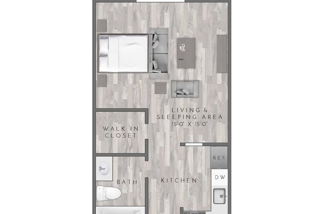 Studio, 1 bath, 400 sqft, $1,860