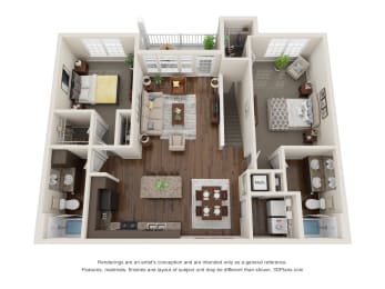 2 beds, 2 baths, 1,185 sqft, $1,734