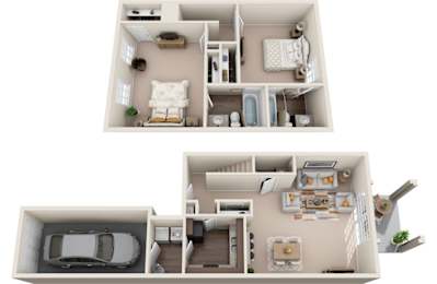 2 beds, 2.5 baths, 1,300 sqft, $1,714