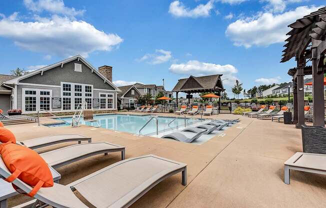 the resort style swimming pool at our apartments