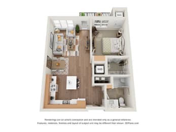 1 bed, 1 bath, 723 sqft, $1,426