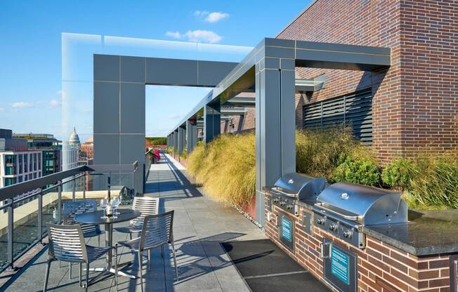 Enjoy Three Grilling Stations and Capitol Views on Our Rooftop