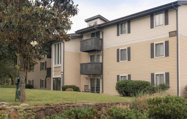 our apartments have a large yard for playing frisbee