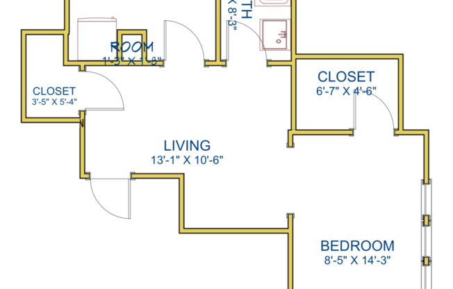 Studio, 1 bath, 450 sqft, $1,095, Unit 916 Penrose - Apt 3 (studio)