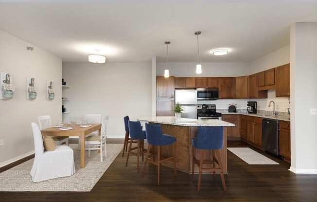 Dining Area with Kitchen View at Waterstone Place in Minnetonka