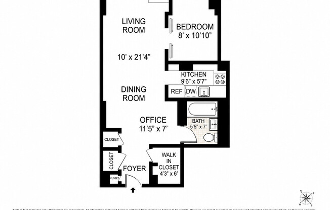 1 bed, 1 bath, $4,500, Unit 3M
