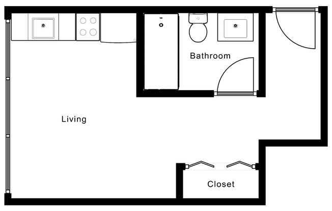 Studio, 1 bath, 250 sqft, $1,082, Unit 707