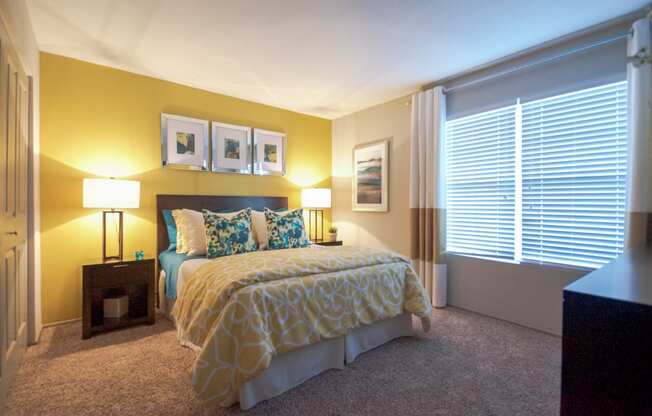 Bedroom With Expansive Window at The Metropolitan, Lexington, KY