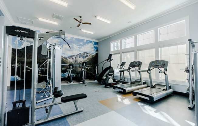 Treadmills in Fully Equipped Gym at Parc at Day Dairy Apartments and Townhomes, Draper, 84020