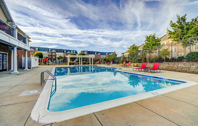 our resort style swimming pool at our apartments on the strip at MetroPlace at Town Center, Maryland, 20746