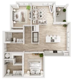 2 beds, 2 baths, 1,175 sqft, $1,688