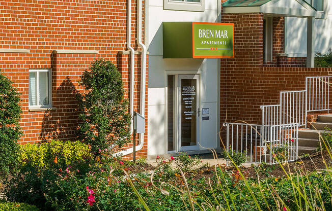 Leasing office entrance for bren mar apartments