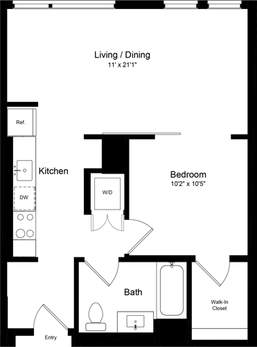 1 bed, 1 bath, 658 sqft, $3,594, Unit 327
