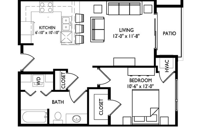 1 bed, 1 bath, 676 sqft, $1,295, Unit 902-209