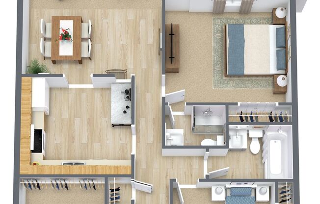 3 beds, 2 baths, 1,070 sqft, $1,599, Unit 228