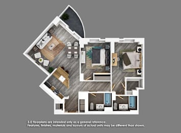 2 beds, 2 baths, 1,149 sqft, $3,619