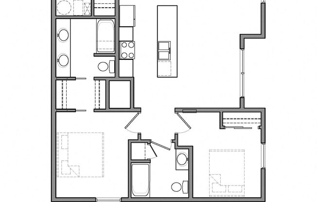 2 beds, 2 baths, 1,241 sqft, $1,400